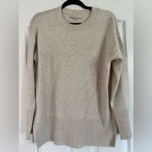 LOFT Women's Beige Crew Neck Sweater